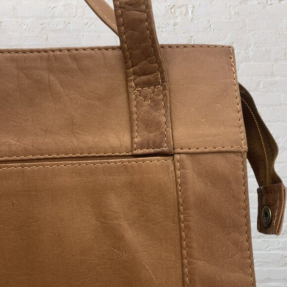 Volare Brown Genuine Leather Tote Bag Shoulder Purse Medium Handbag - Picture 7 of 15